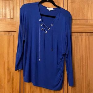 Blue lace up Calvin Klein medium shirt